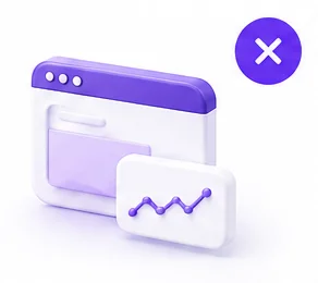 3D-окно браузера с графиком